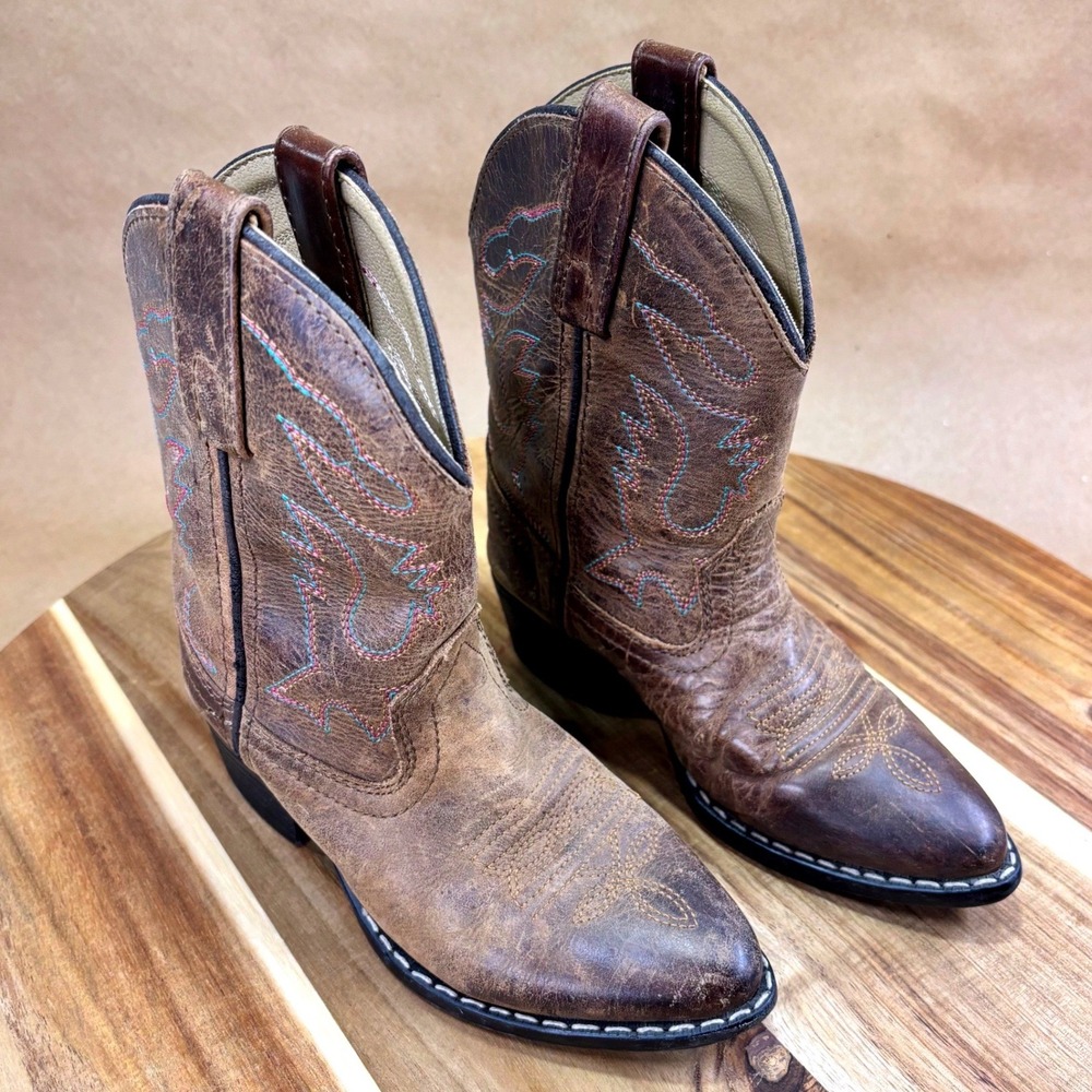Smoky Mountain Boots Kids 11 Brown Leather Western Cowboy Boots